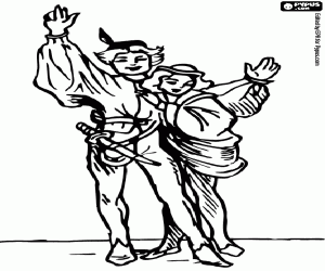 раскраска Актеры театра