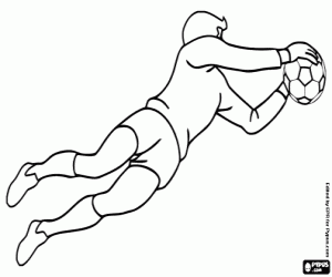 раскраска Акция футбольный вратарь