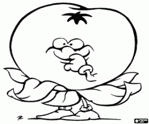 раскраска Анимированные помидор