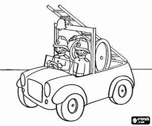 раскраска Античная пожарная машина с колокол