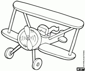 раскраска Античный самолет, вид спереди