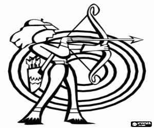 раскраска Арчер рядом с целевой