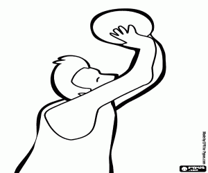 раскраска Баскетболист в съемки действий