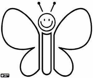 раскраска Белая бабочка для украшения
