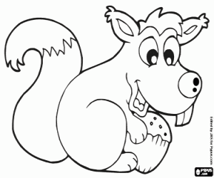 раскраска Белки и Желудь