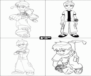 раскраска Бен 10 приглашения дня рождения