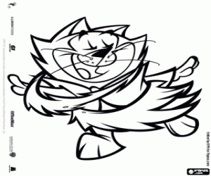 раскраска Бенни, танцор кошка