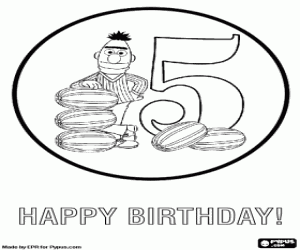 раскраска Берт и пять дыни на 5 лет