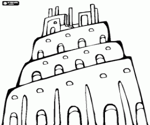 раскраска Библейская Вавилонская башня