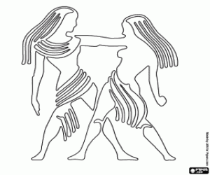 раскраска Близнецы, знак гороскопа