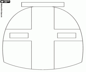 раскраска Боевой шлем с отверстиями для глаз