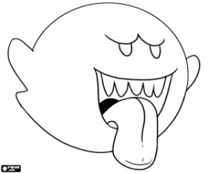 раскраска Бу, Super Mario Bros