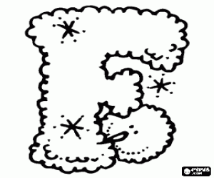 раскраска Буква F и Снеговик