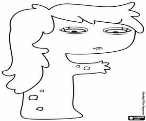 раскраска Буква F, монстр в профиль