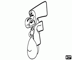 раскраска Буква F с озорной мышка