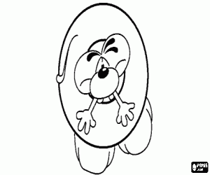 раскраска Буква O с озорной мышка