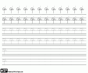 раскраска Буква QI научиться писать