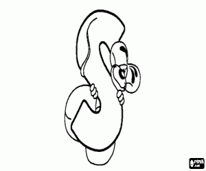 раскраска Буква S с озорной мышка