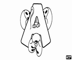 раскраска Буква с озорной мышка