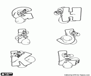 раскраска Буквы G R и мышка