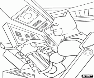 раскраска Бэтмен в Бэтмобиль