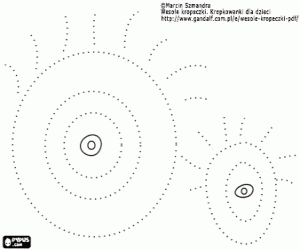 раскраска В глаза на пунктирной линии