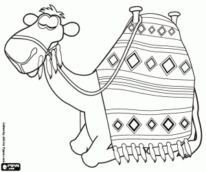 раскраска Верблюд трех королей отдыхает