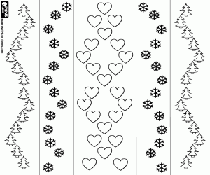 раскраска Вертикальные полосы с украшениями