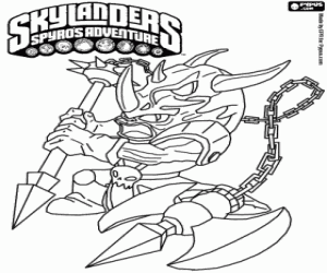 раскраска Воин Skylander Voodood