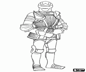 раскраска Воин с боевых доспехах