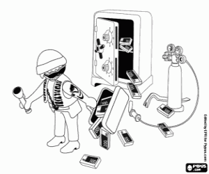 раскраска Вор в действии, Playmobil