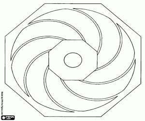 раскраска Восьмиугольные мандалы с лезвиями