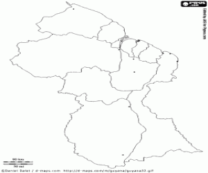 раскраска Гайана карта