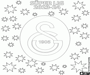 раскраска Галатасарай, двукратный чемпион 2023-2024