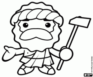 раскраска Гефест или Вулкан, бога огня