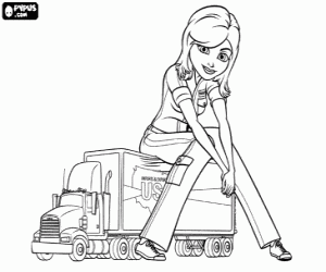 раскраска Гигантика над грузовик