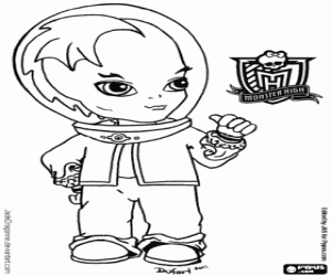 раскраска Гил Уэббер, характер Monster High