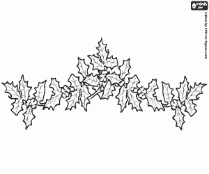раскраска Гирлянда с веточки остроли́ст