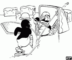 раскраска Гол Pingu в хоккей на льду