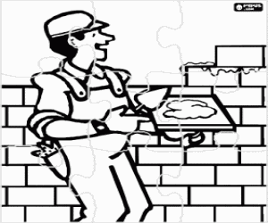 раскраска Головоломка каменщик и стены