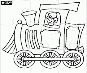 раскраска Головоломка паровоза