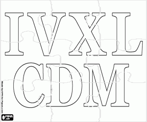 раскраска Головоломка с римскими цифрами