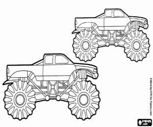 раскраска Гонки Monster Trucks