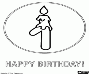 раскраска Горит с номер один