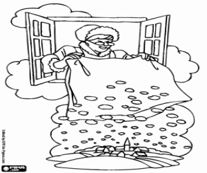 раскраска Госпожа Метелица, немецкий басни характер