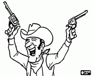 раскраска Готов стрелять бандит
