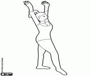 раскраска Готовы начать гимнастка