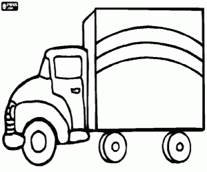 раскраска Грузовик, вид сбоку