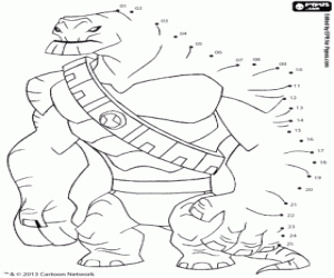 раскраска Гумангозавр, точка в точку