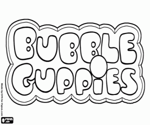 раскраска Гуппи и пузырьки логотип, Bubble Guppies